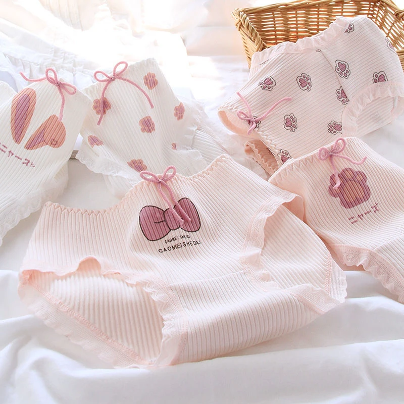 儿童内裤中大童纯棉三角底裤女童薄款短裤发育期学生女孩透气三角