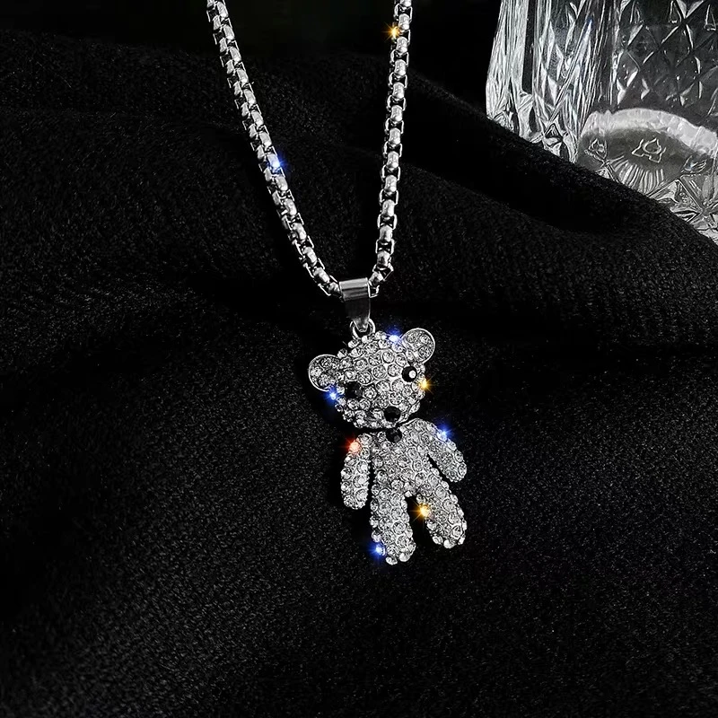 铜合金素款项链小熊毛衣链长款秋冬网红饰品配饰