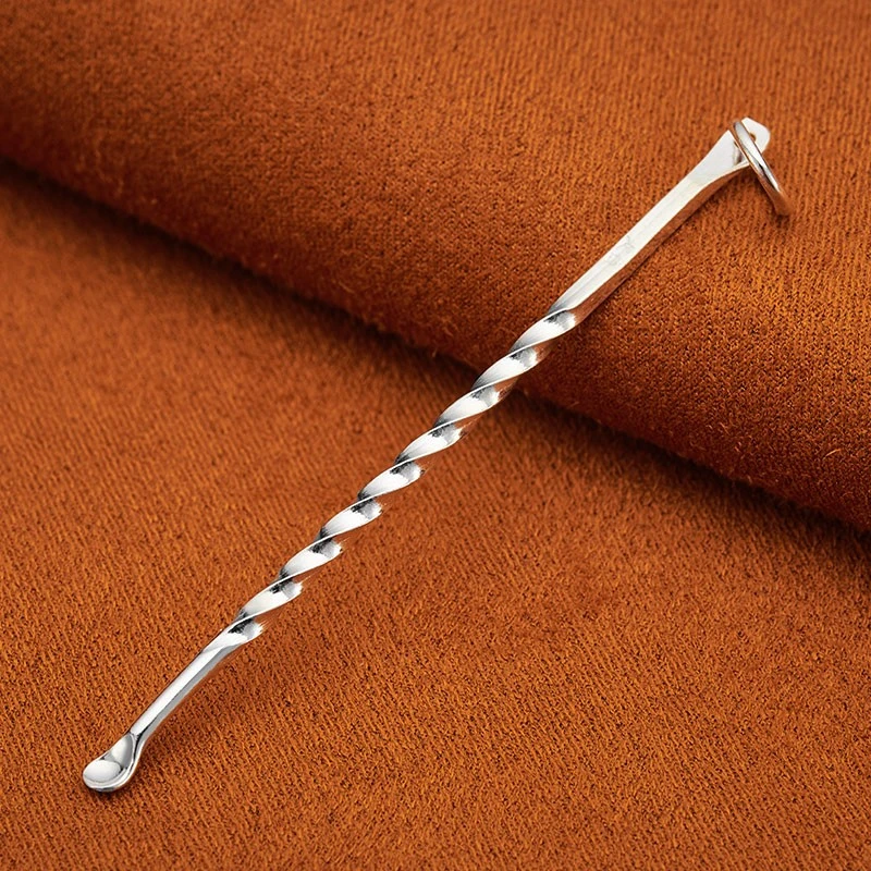 足银银制品 顺庆银楼S990纯银掏耳勺纯手工耳扒挖耳勺方便携带