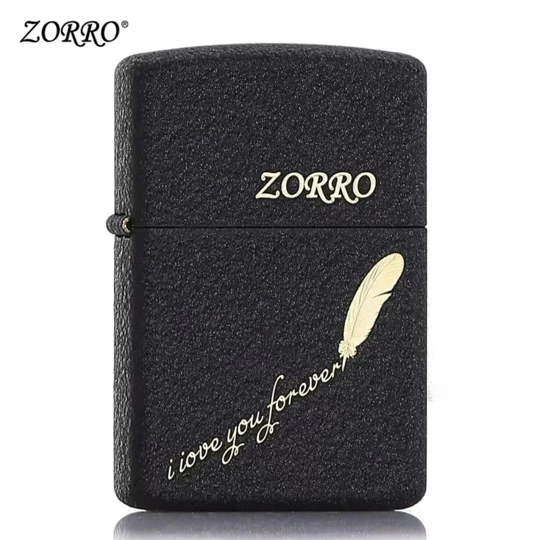 【送煤油】佐罗煤油打火机防风创意个性潮定制砂轮男友礼物黑磨砂