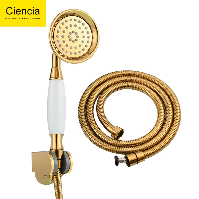 陶瓷增压手持花洒浴室淋浴花洒喷头欧式仿古电话式莲蓬头套装