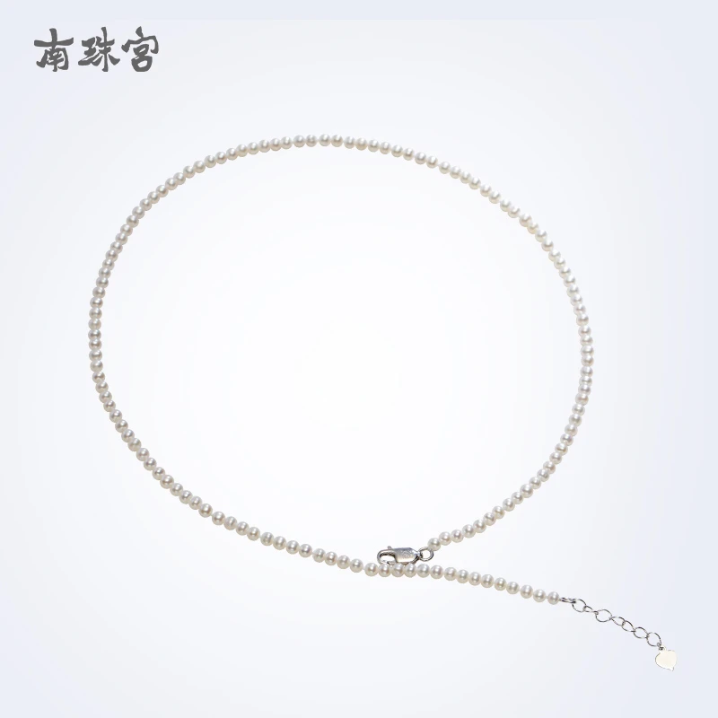 南珠宫【轻奢】娟绣淡水珍珠项链锁骨链女小扣延长可调节时尚小米珠