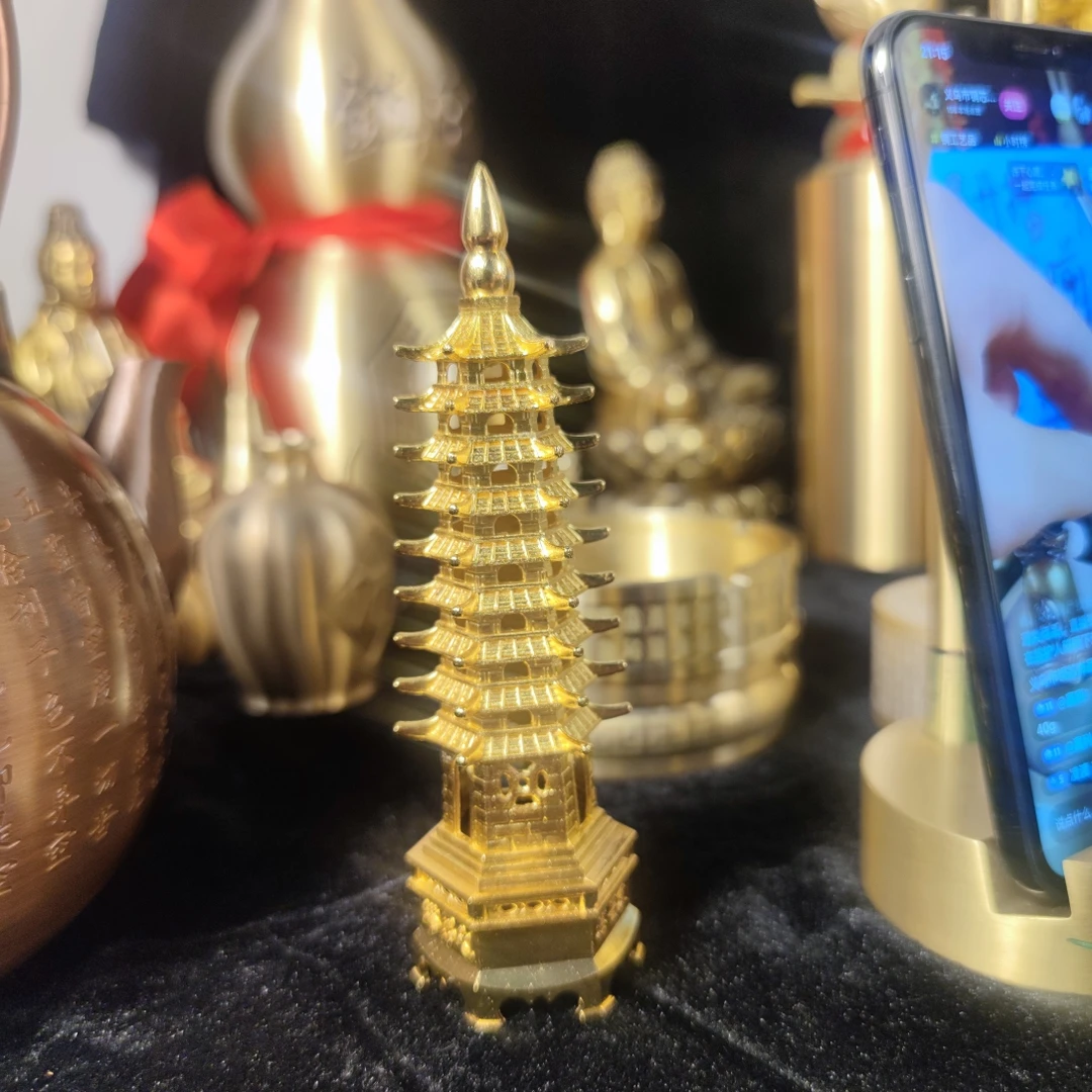 【铜芯铜艺】合金文昌塔摆件