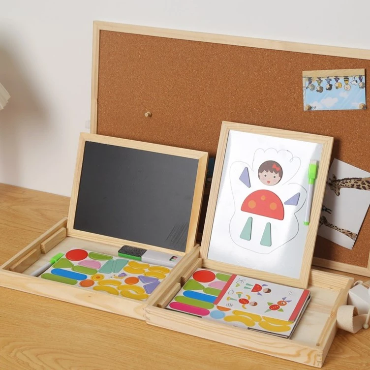 儿童黑板双面书写板松木打磨平29*23cm