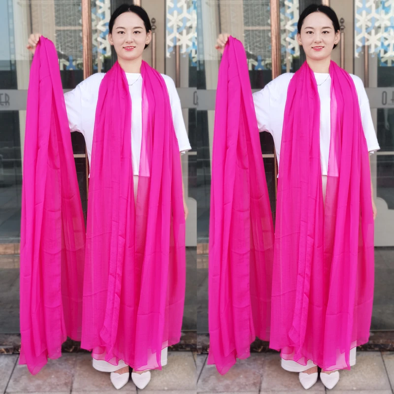 春秋加长款丝巾女超大3米围巾秋冬季时尚百搭纯色薄沙滩纱巾披肩