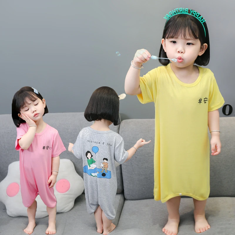 【萱萱妈婴童屋】男女宝宝夏季面膜睡袋可爱卡通薄款夏季家居服