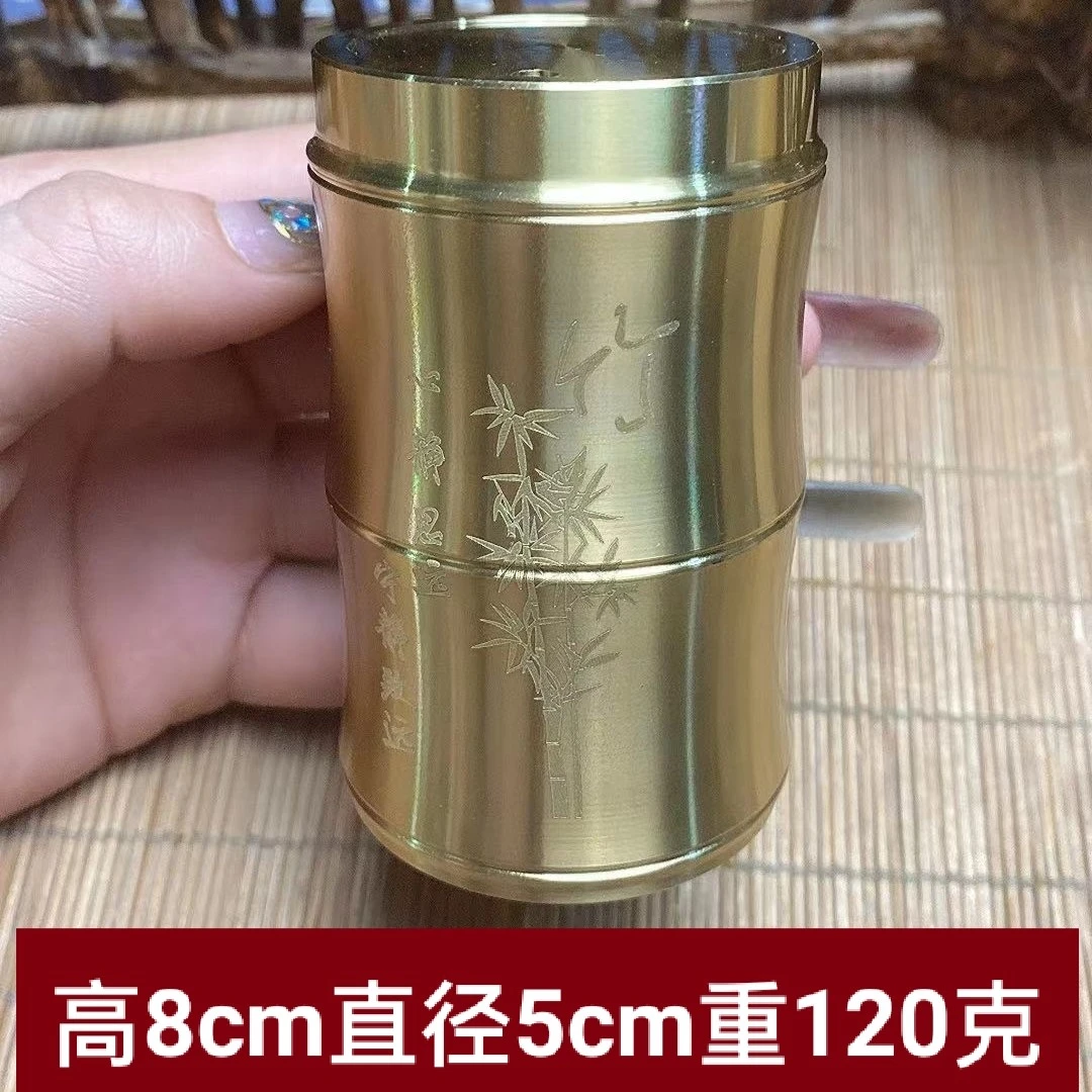 铜帮主黄铜牙签罐高端便携牙签盒中式家用铜牙签桶