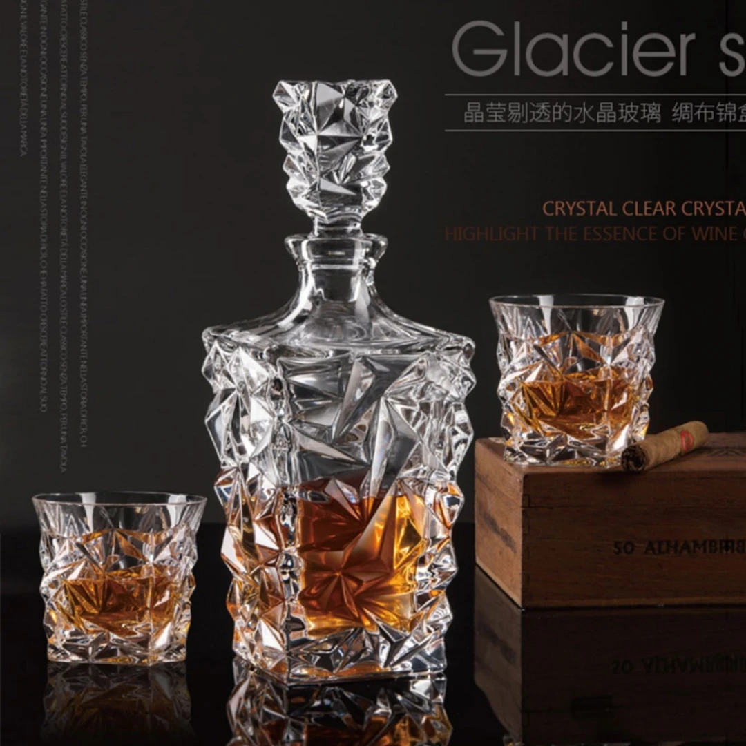 冰河酒杯大号珐琅彩威士忌杯透明酒樽酒具套装