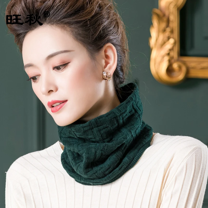 冬季防寒纯色山羊绒围脖女套头韩版纯羊绒脖套保暖脖子护颈椎围巾