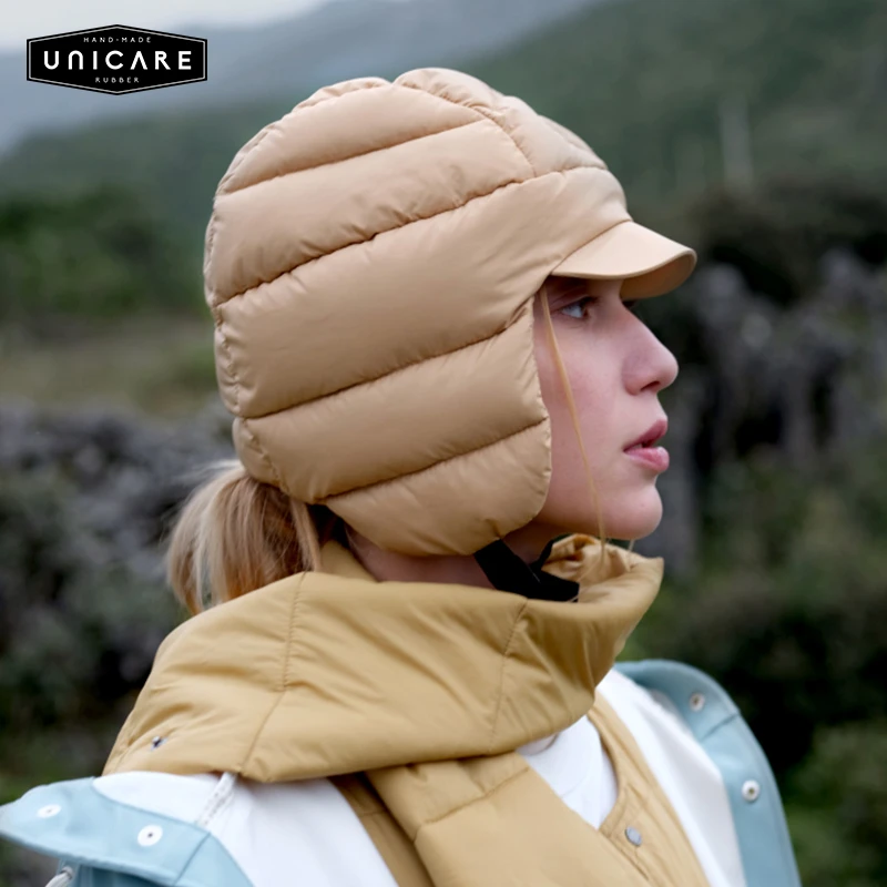 UNICARE男女轻量化护耳帽 秋冬亲子户外防寒帽时尚2023新款羽绒帽