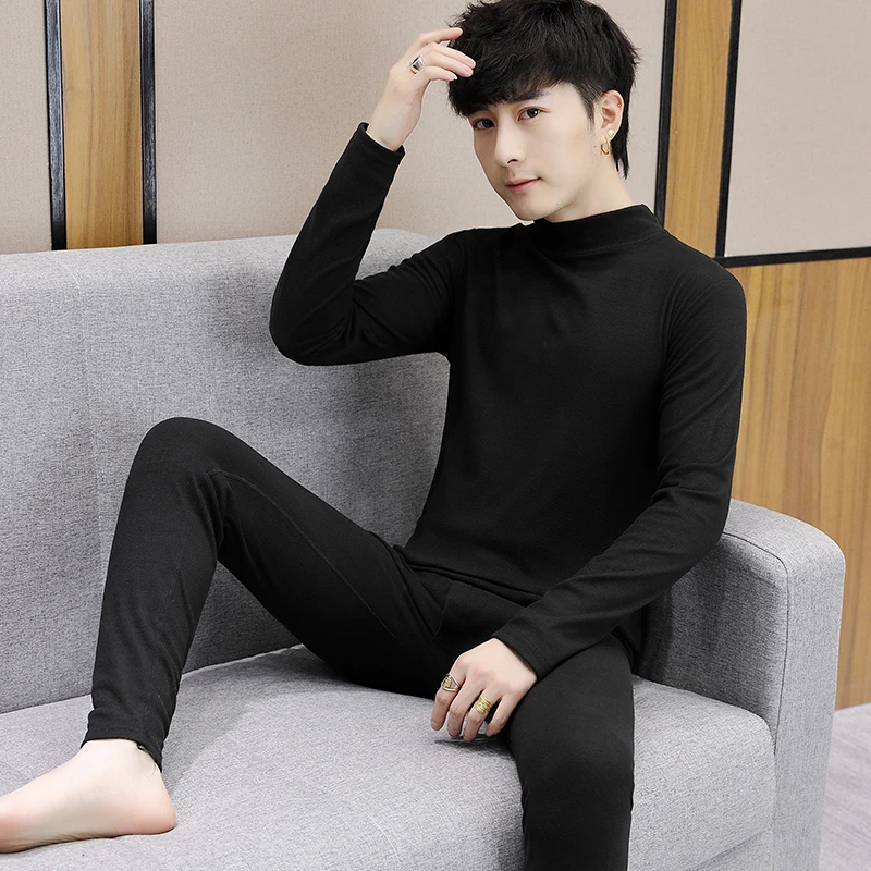 保暖套装半高领德绒无痕内衣男士秋冬防寒打底衫
