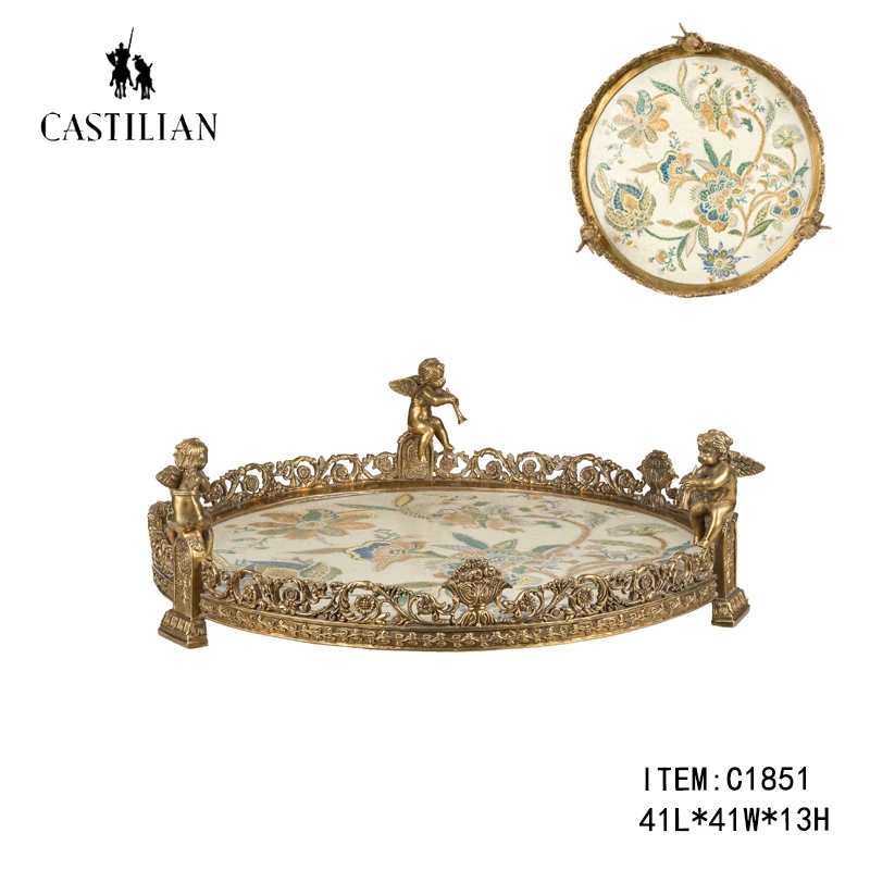 castilian/卡斯特兰花想容欧式法式点心碟手绘牡丹果盘托盘C1851