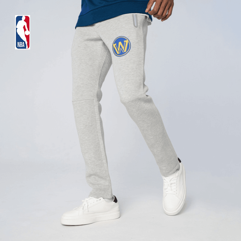 NBA WinterWhite空气层仿防水拉链长裤 勇士队 运动休闲 时尚舒适