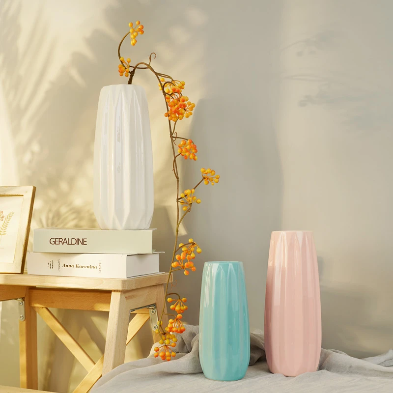 简约现代家居装饰花瓶客厅餐厅花艺摆件小清新插花器北欧陶瓷花瓶