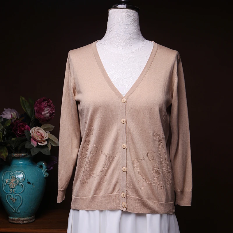 （崔万志推荐）高端100分桑蚕丝 针织衫 驼色 WZ3876