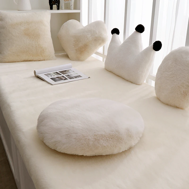 兔毛卧室阳台垫子现代飘窗垫子可拆洗窗台垫网红榻榻米2023年新款