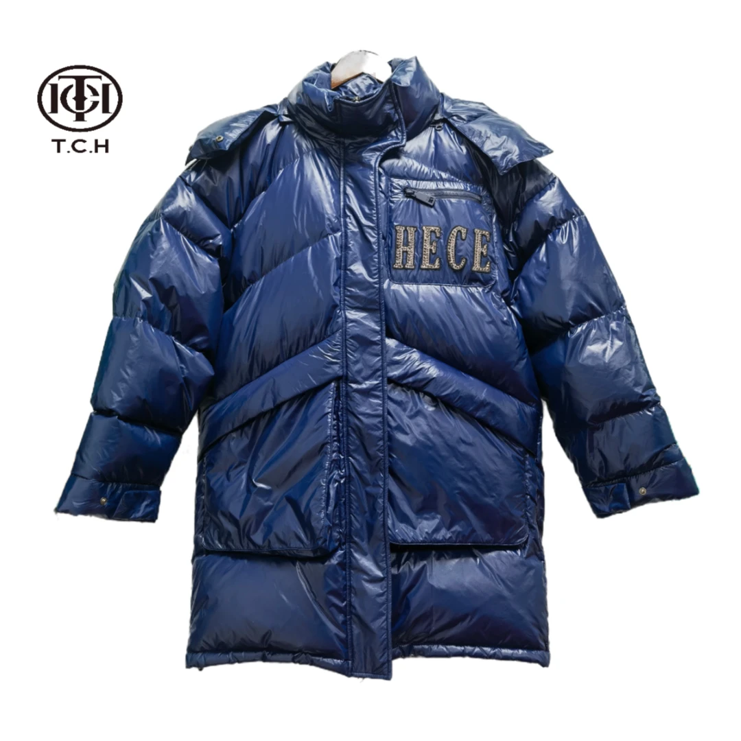 轻奢-TCH虎头烫钻蓝色保暖冬季加厚洋气休闲羽绒服T21319C6099