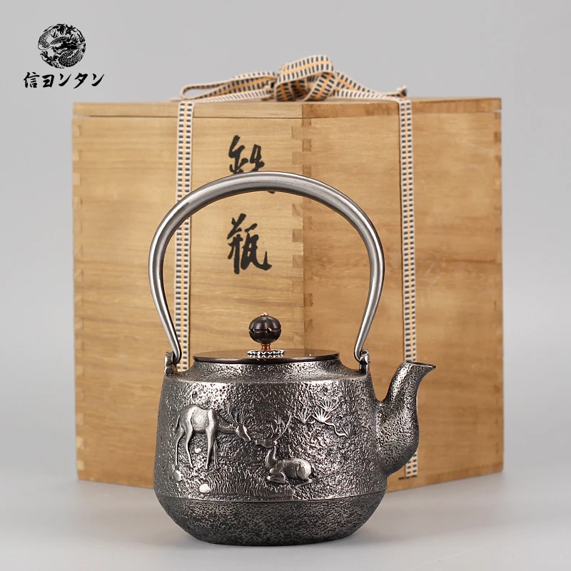 信龙堂原装进口砂铁手工煮茶泡茶陶瓷烧水壶客厅功夫茶具奈良小鹿