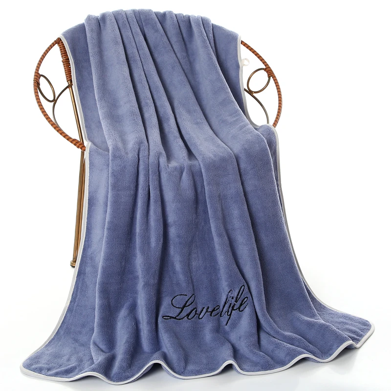 chouxiaoya/丑小鴨加大加厚珊瑚绒浴巾可盖可裹男士大号情侣女士