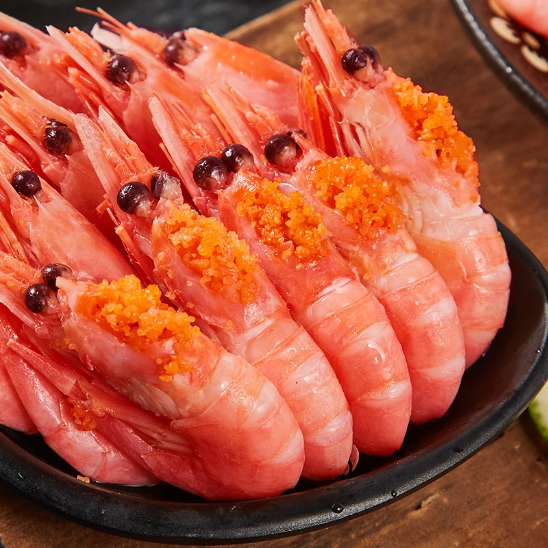 【春春海鲜 】连云港发货 北极甜虾 熟冻头籽 80-100规格 3斤/盒