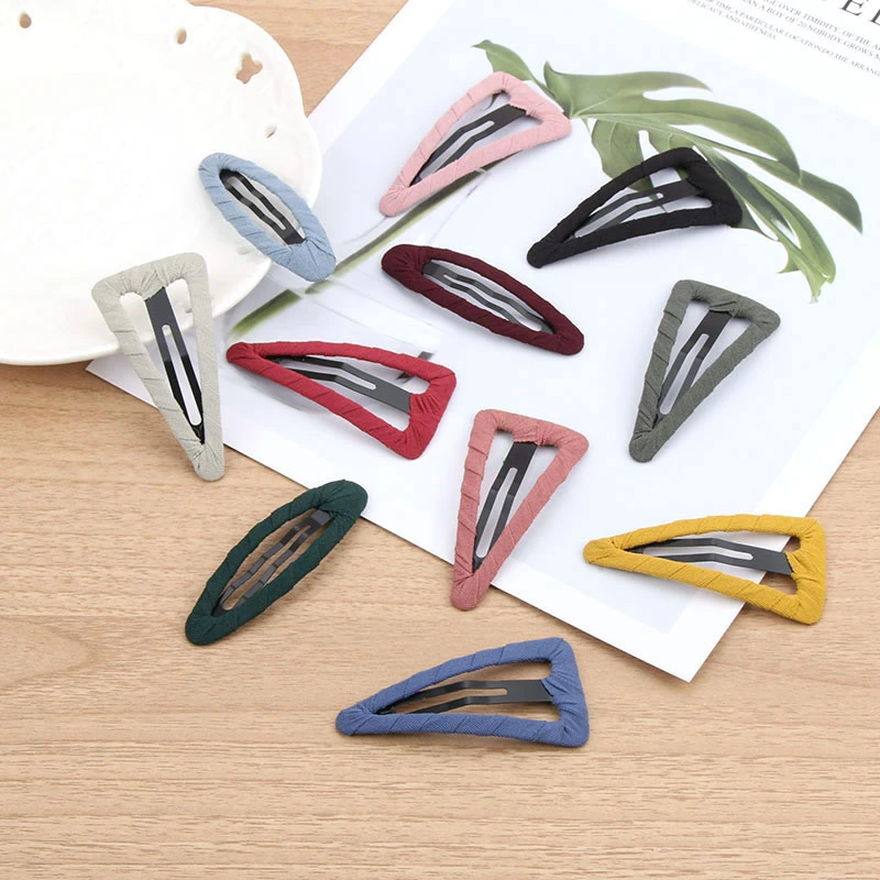 彩色对夹绕布bb夹发夹韩国简约一字夹短发刘海夹碎发边夹发饰头饰