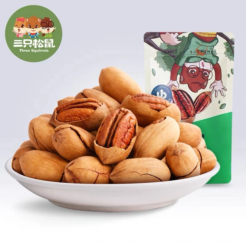 【三只松鼠】奶油味碧根果120g带壳薄皮长寿果坚果干果休闲零食包邮