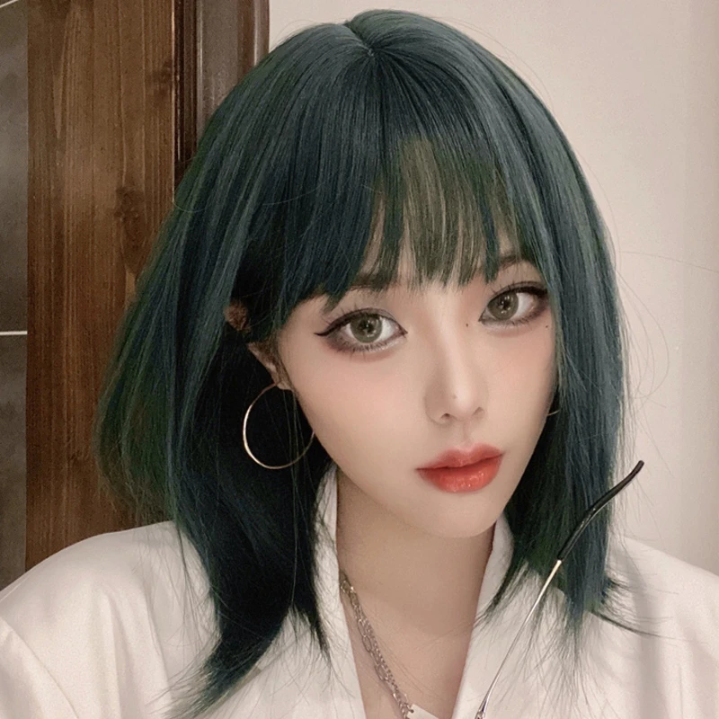 【北极星墨绿色锁骨发】假发女自然彩色发套全头套式