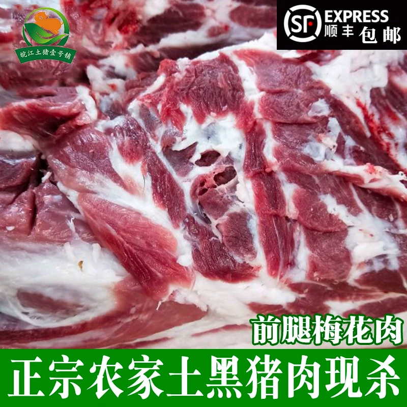 皖江土猪壹号铺 枞阳散养黑土猪前腿肉3斤农家新鲜现杀黑土猪