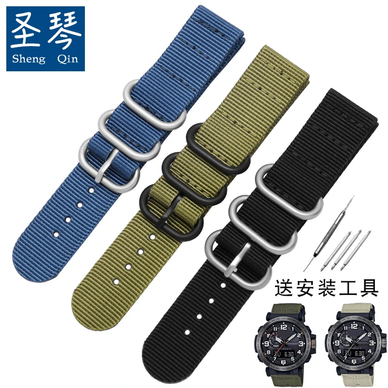 代用卡西欧PRW-6600Y PRW-60 GA2000精工防水透气尼龙帆布手表带