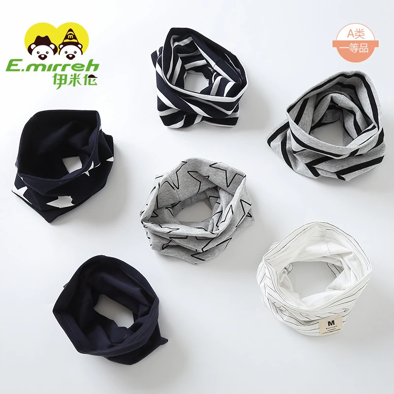 伊米伦新生儿宝宝围巾春秋婴儿保暖围脖儿童针织套头脖套男童围巾