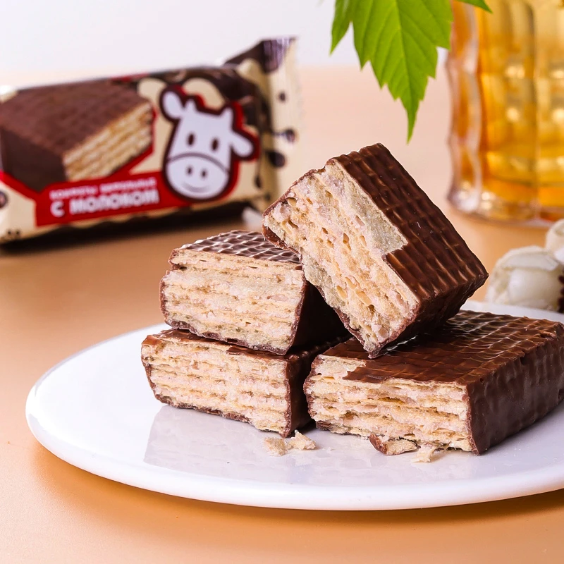 俄罗斯进口巧克力威化饼干528克