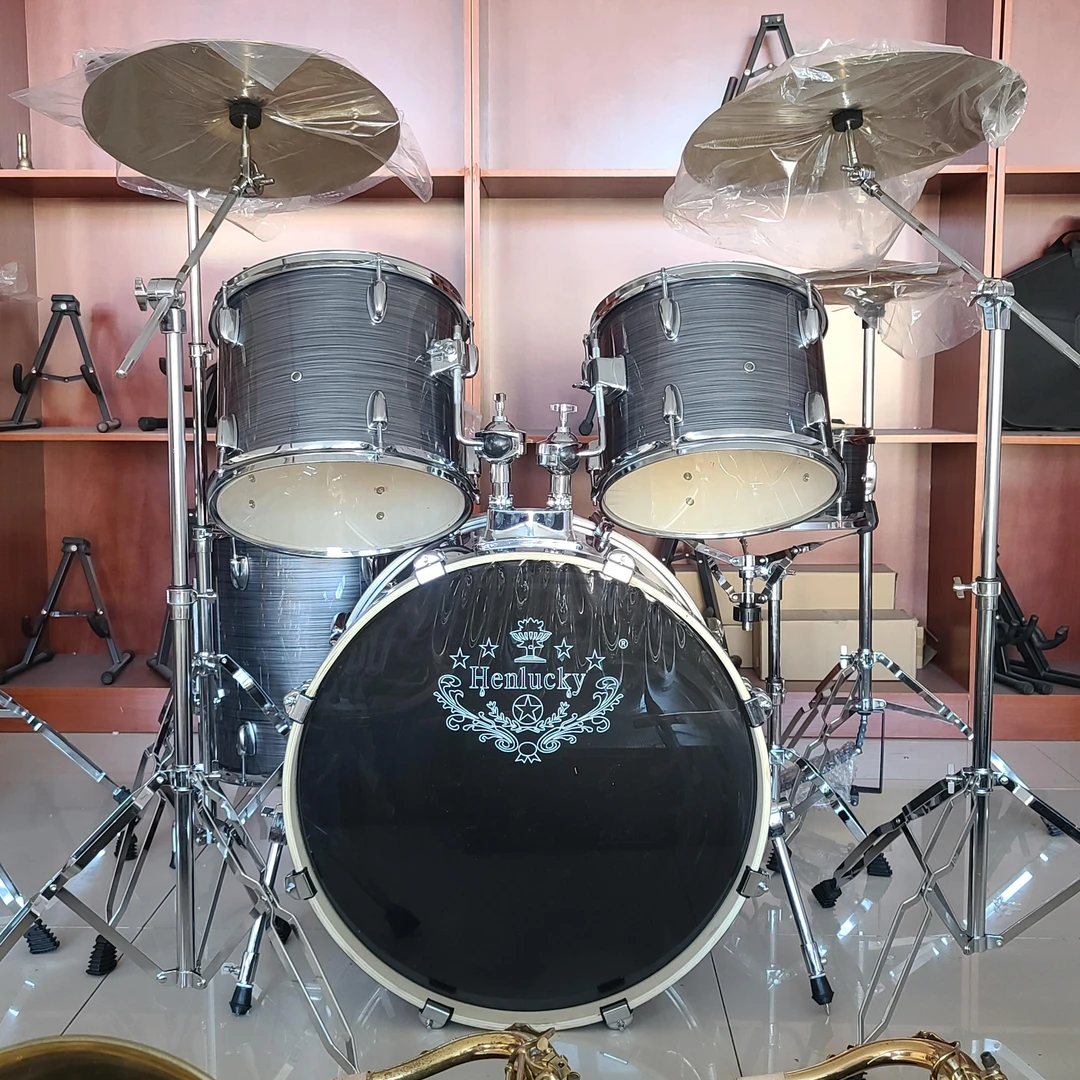 亨韵乐器成人正品五鼓四镲高档架子鼓灰拉丝练习全套专业演奏款鼓