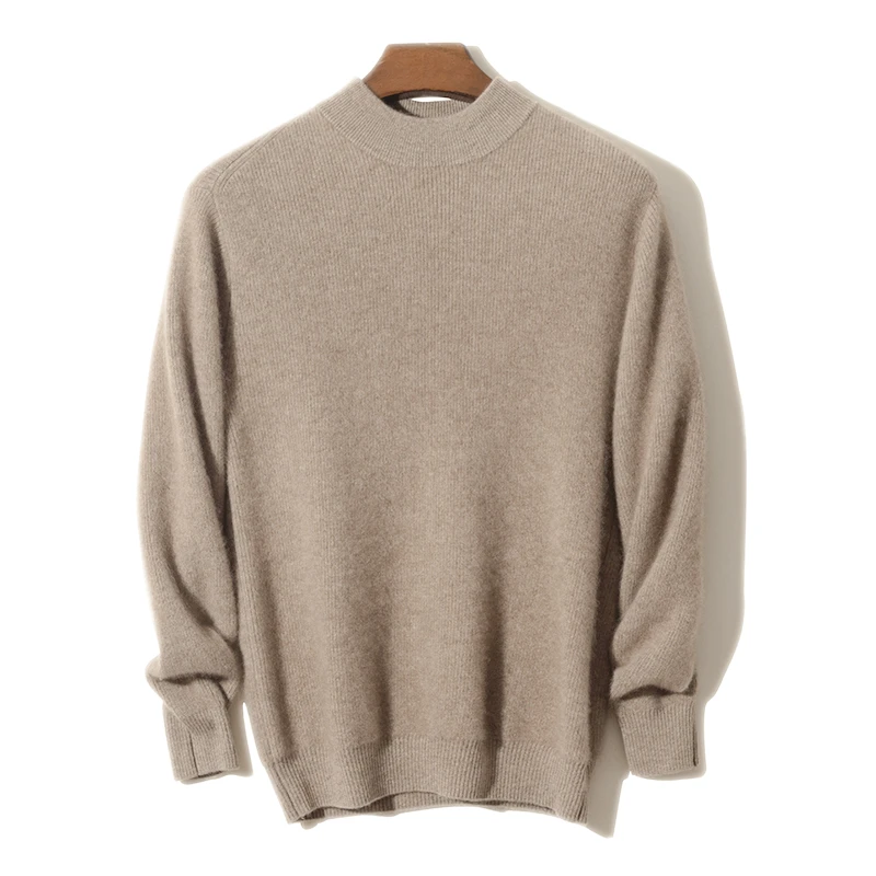 Xuan nobel21029  12针元宝针男士半高领纯山羊绒衫