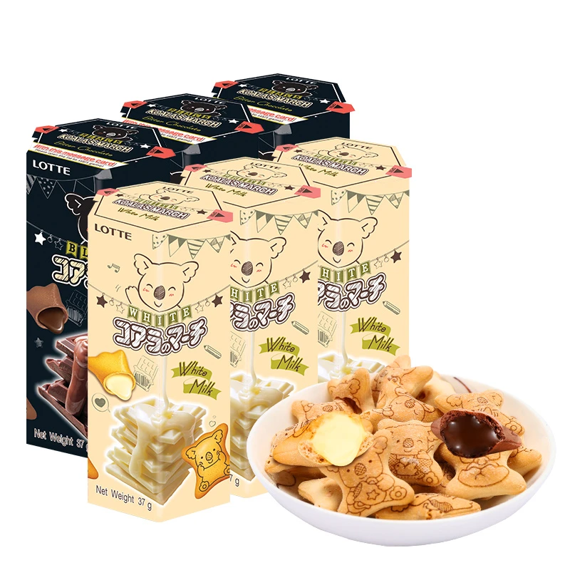 中国香港品牌四洲乐天小熊饼干香浓味+芝士味 37g*6多种口味【B】