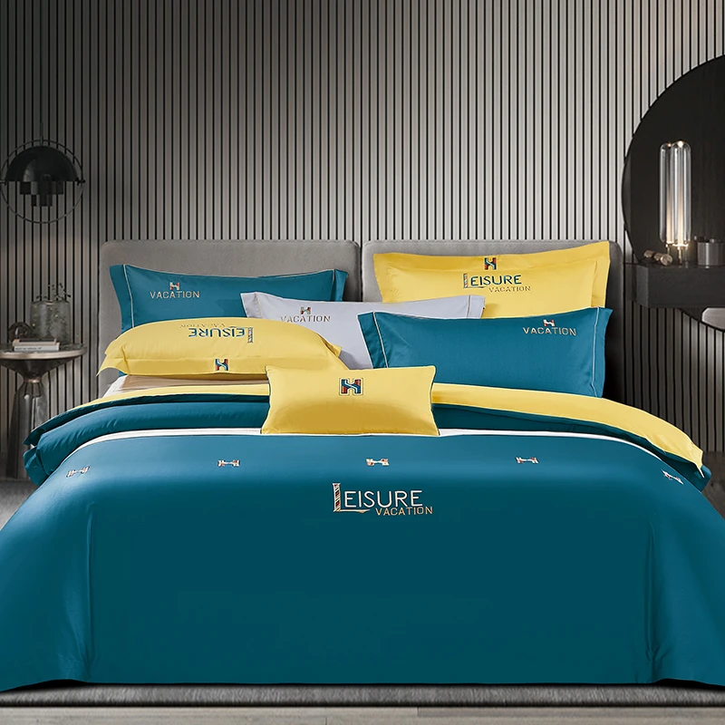 长绒棉绣花四件套 优质全棉套件 丝滑柔顺 精美绣花 简约主义