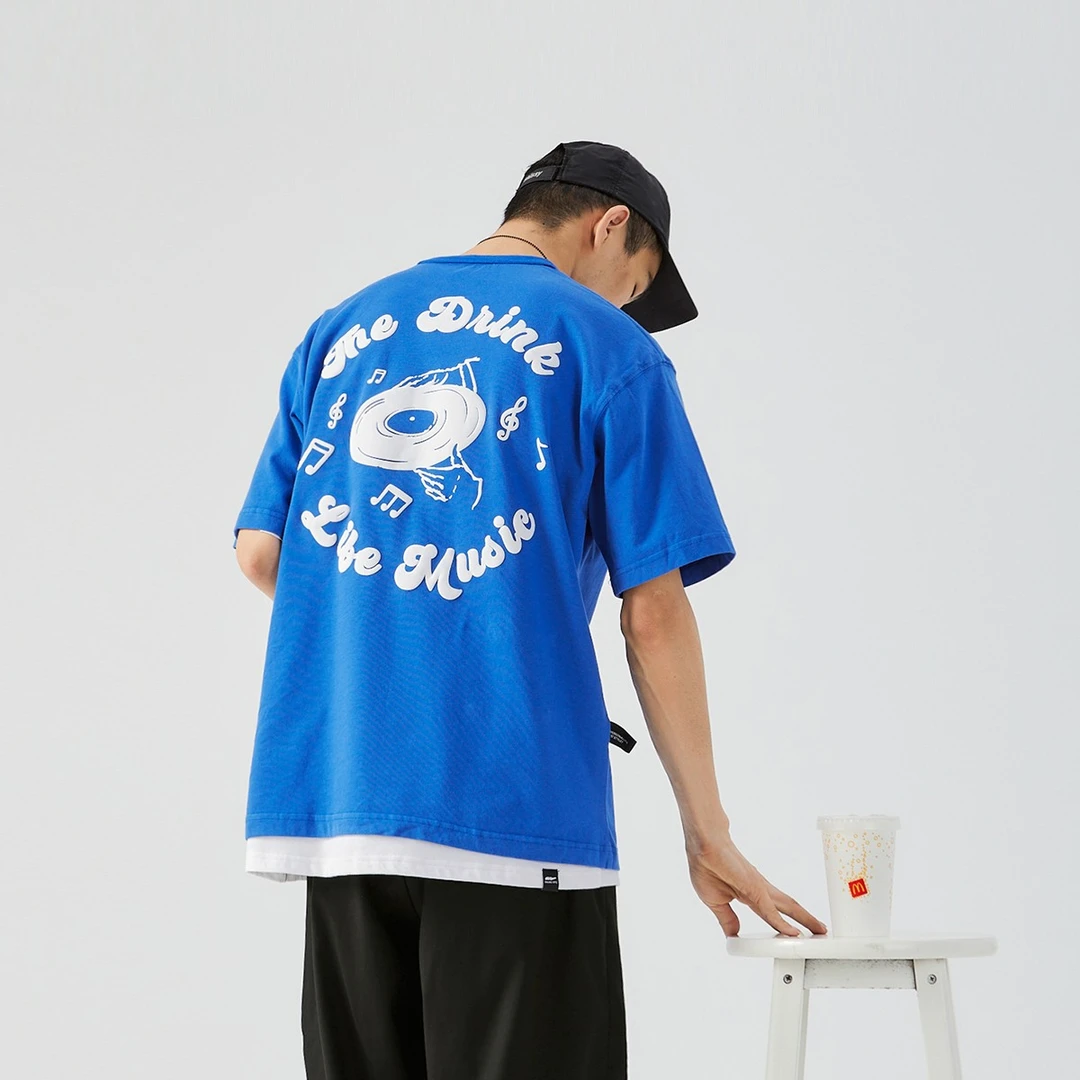 DT05 t恤音乐音符印花男女情侣装短袖国潮