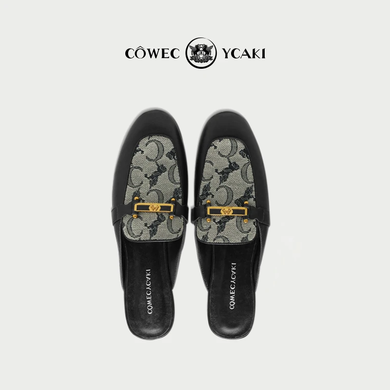 【官方正品】CowecYcaki春夏穆勒半拖鞋懒人拖鞋女鞋z