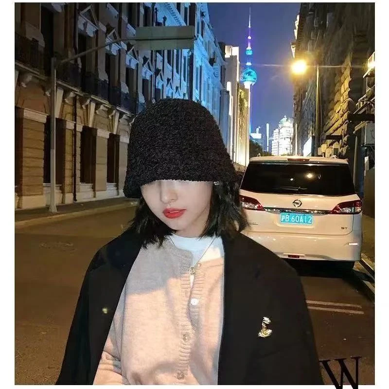 流行好看的水桶帽渔夫帽女生帽子女秋冬款纯色经典时尚款帽子女