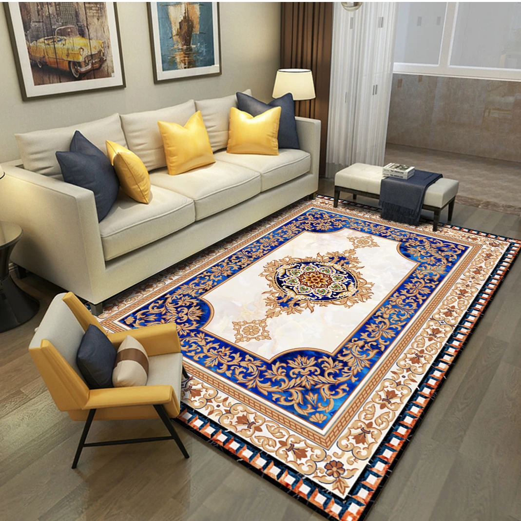 欧式地毯客厅轻奢高级美式沙发茶几毯家用新中式卧室床边整铺地垫