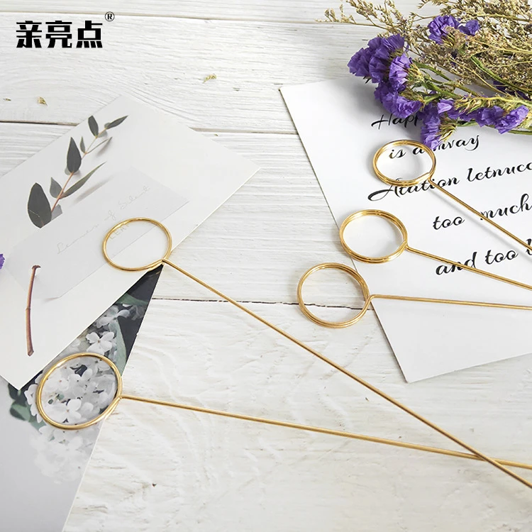 韩式金属镀金卡片插签花束卡片夹贺卡夹鲜花包装材料花艺用品