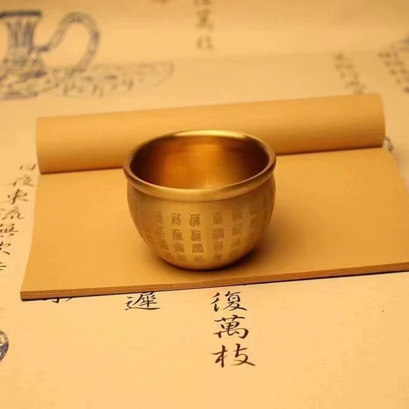 纯铜 百福缸 可插线香可点祥云 香炉摆件