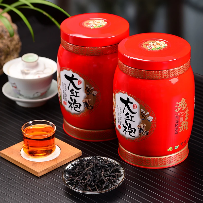 (一斤装)武夷山大红袍茶叶礼盒装送礼2022新茶浓香型岩茶肉桂500g