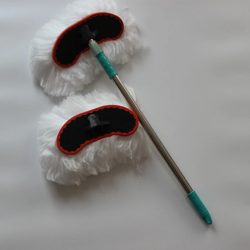 车心晴1.2米不锈钢杆子洗车拖把伸缩式软毛刷纯棉线牛奶丝黄白线