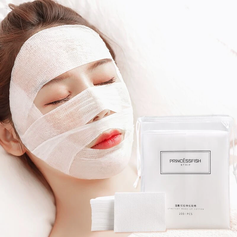 木乃伊棉化妆棉脸部湿敷可拉伸干湿两用敷脸超薄不掉毛舒适爽肤