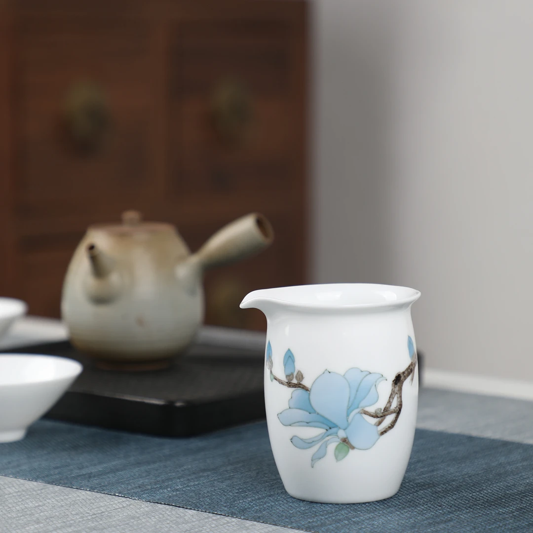 官润窑手绘陶瓷公道杯公杯分茶器茶道茶海功夫茶具配件家用礼盒装