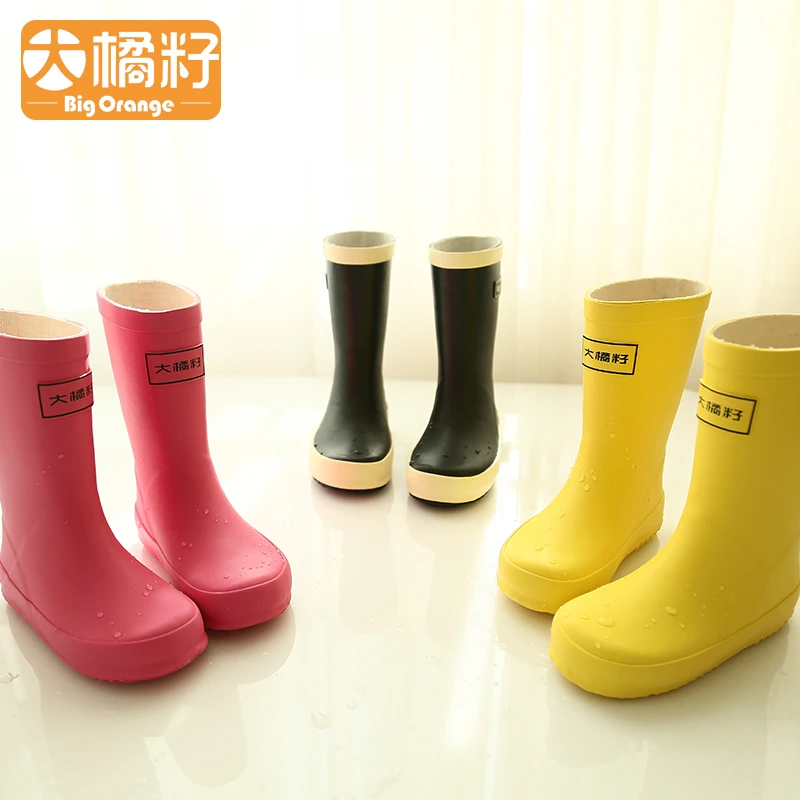 大橘籽儿童童小学生幼儿园宝宝防滑防水踩水鞋雨鞋雨靴女中大童男