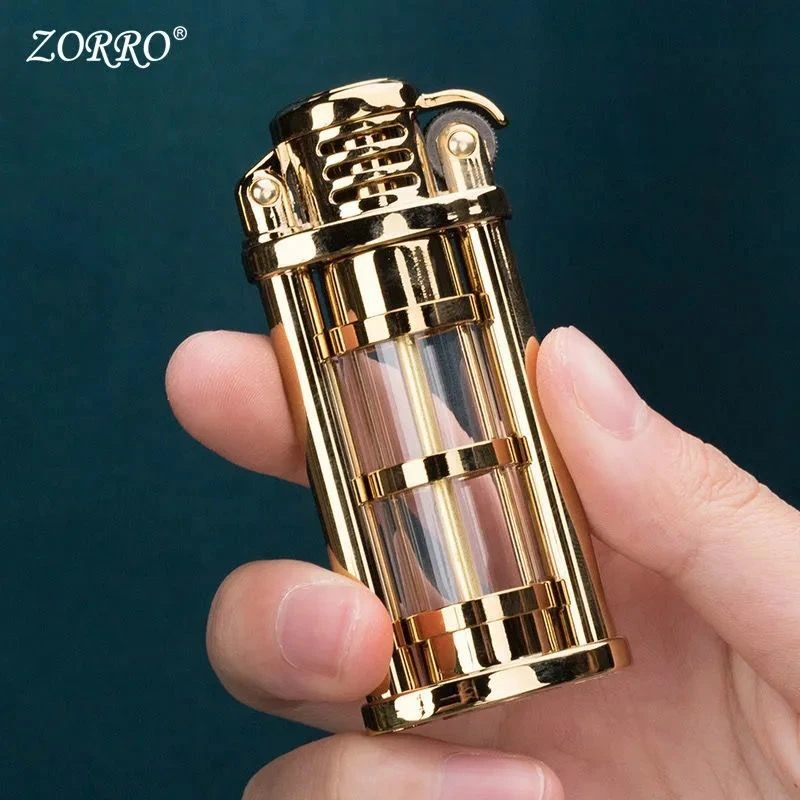 ZORRO网红爆款战壕透明油仓Z652复古马灯防风款男士个礼品打火机