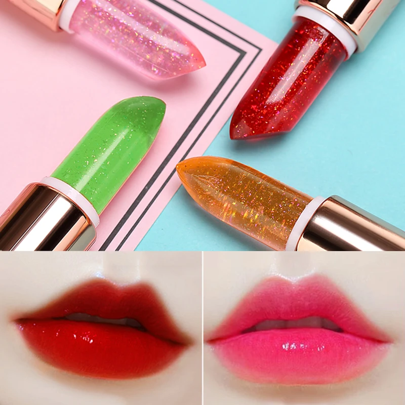 彩蓓蒽变色果冻唇膏补水保湿淡化唇纹防干裂持久不沾杯不掉色口红