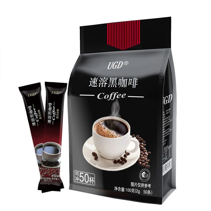 UGDUGD美式黑咖啡粉速溶咖啡50条袋装/10条试饮 原味醇香醇苦回甘