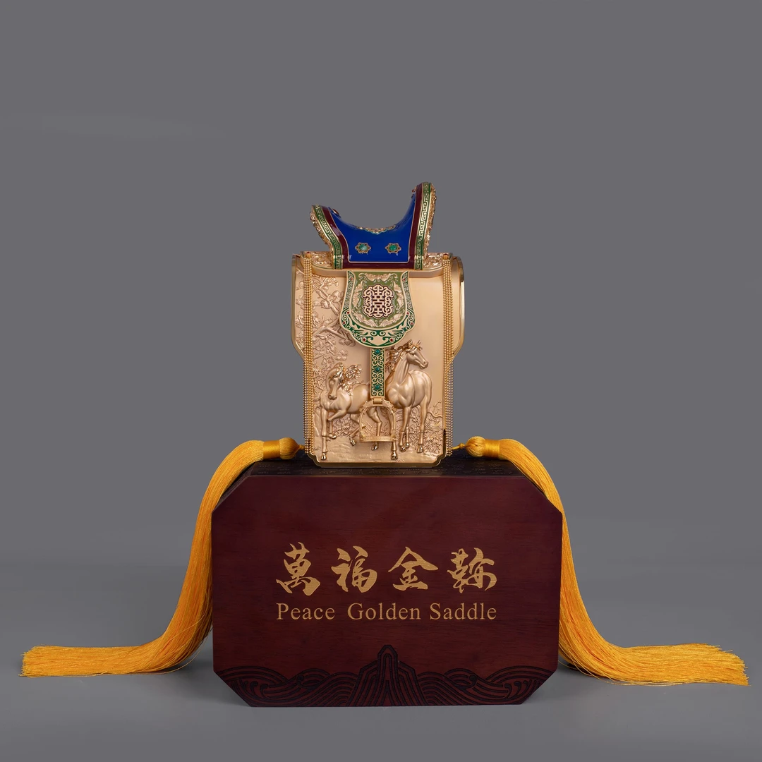 荣朝【万福金鞍】马鞍艺术品轻奢办公室高档摆件马摆件乔迁礼品